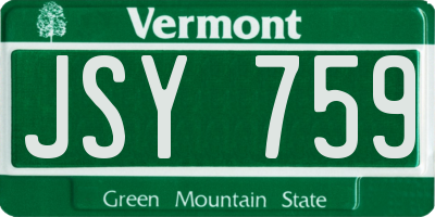 VT license plate JSY759