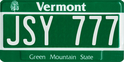 VT license plate JSY777