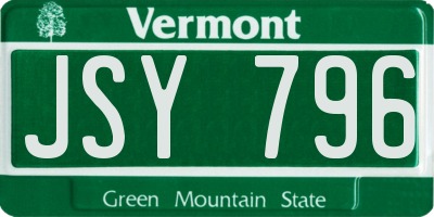 VT license plate JSY796