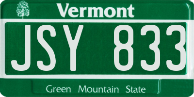 VT license plate JSY833