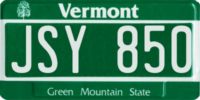 VT license plate JSY850