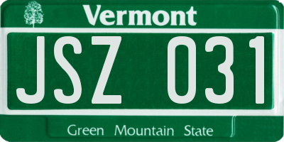 VT license plate JSZ031