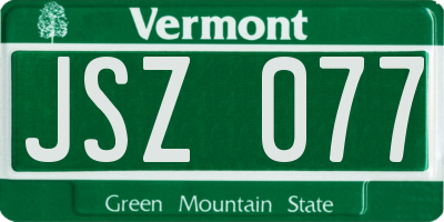 VT license plate JSZ077