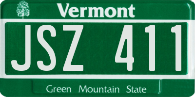 VT license plate JSZ411