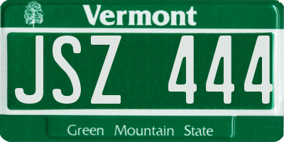 VT license plate JSZ444