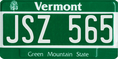 VT license plate JSZ565