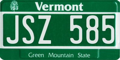 VT license plate JSZ585