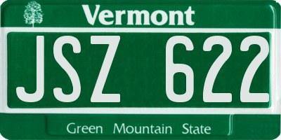 VT license plate JSZ622