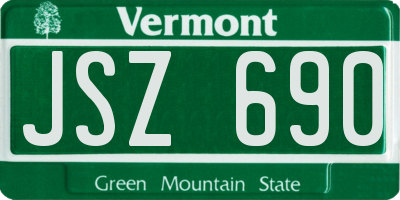 VT license plate JSZ690
