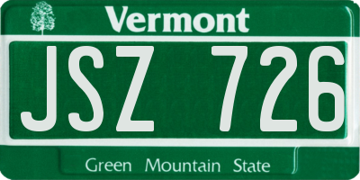 VT license plate JSZ726