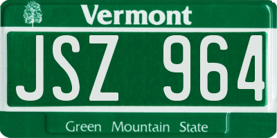 VT license plate JSZ964