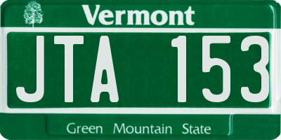 VT license plate JTA153
