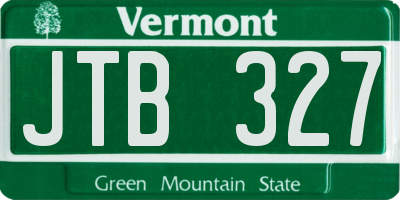 VT license plate JTB327