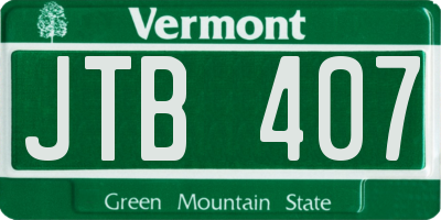VT license plate JTB407