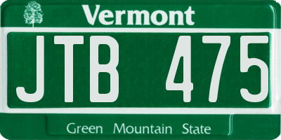 VT license plate JTB475