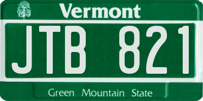 VT license plate JTB821
