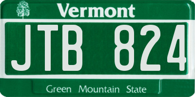 VT license plate JTB824