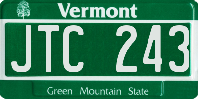 VT license plate JTC243