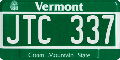 VT license plate JTC337