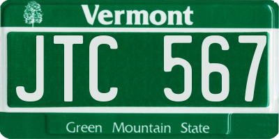 VT license plate JTC567