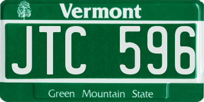 VT license plate JTC596
