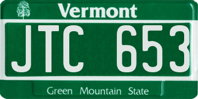 VT license plate JTC653