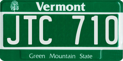 VT license plate JTC710