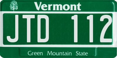 VT license plate JTD112