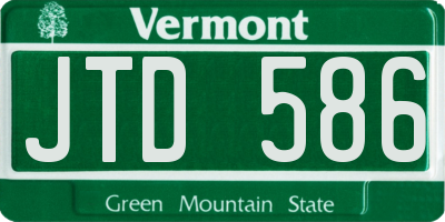 VT license plate JTD586