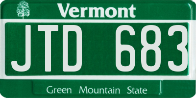 VT license plate JTD683
