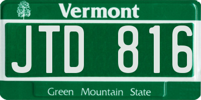 VT license plate JTD816