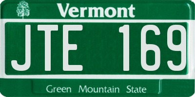 VT license plate JTE169