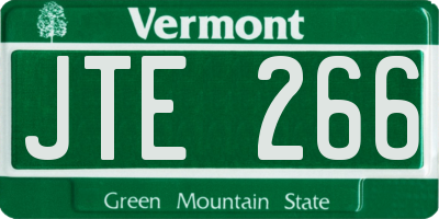 VT license plate JTE266