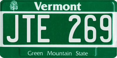 VT license plate JTE269
