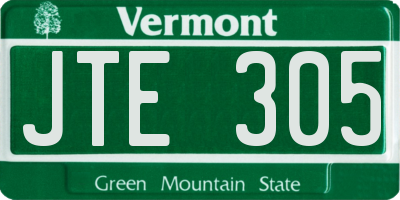 VT license plate JTE305