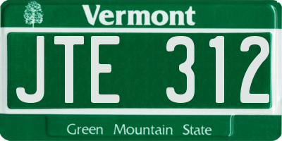 VT license plate JTE312