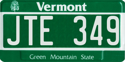 VT license plate JTE349