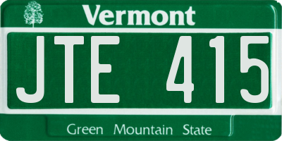VT license plate JTE415