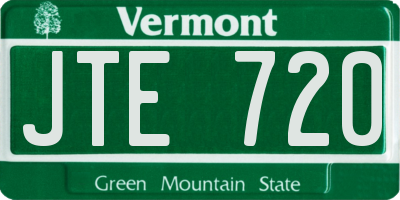 VT license plate JTE720