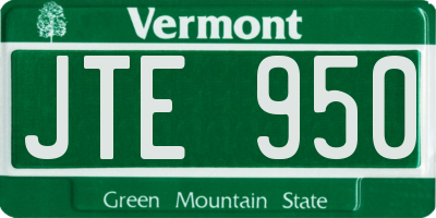 VT license plate JTE950