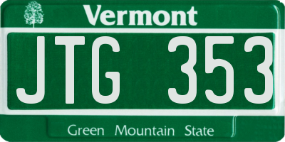 VT license plate JTG353