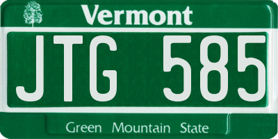 VT license plate JTG585