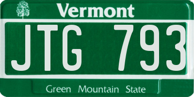 VT license plate JTG793
