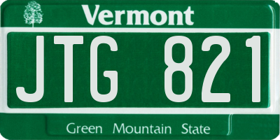 VT license plate JTG821