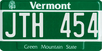VT license plate JTH454