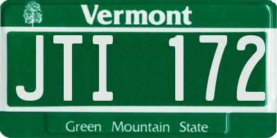 VT license plate JTI172