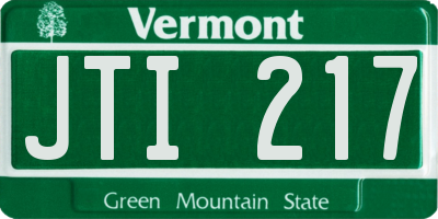 VT license plate JTI217