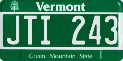 VT license plate JTI243