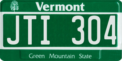 VT license plate JTI304