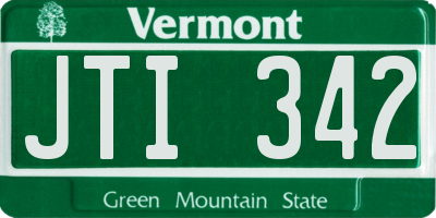 VT license plate JTI342